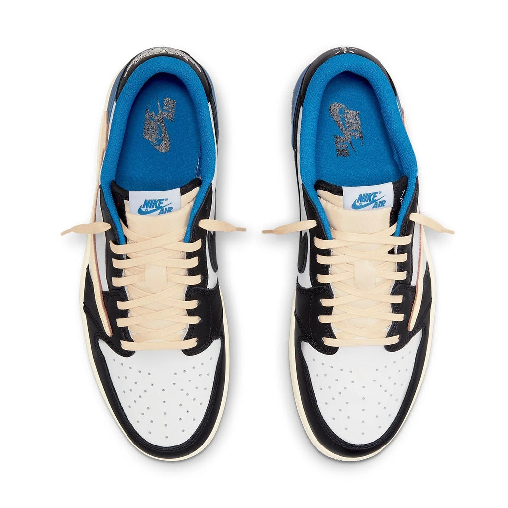 Air Jordan 1 Retro Low x Fragment Design x Travis Scott x Sail Black Military Blue