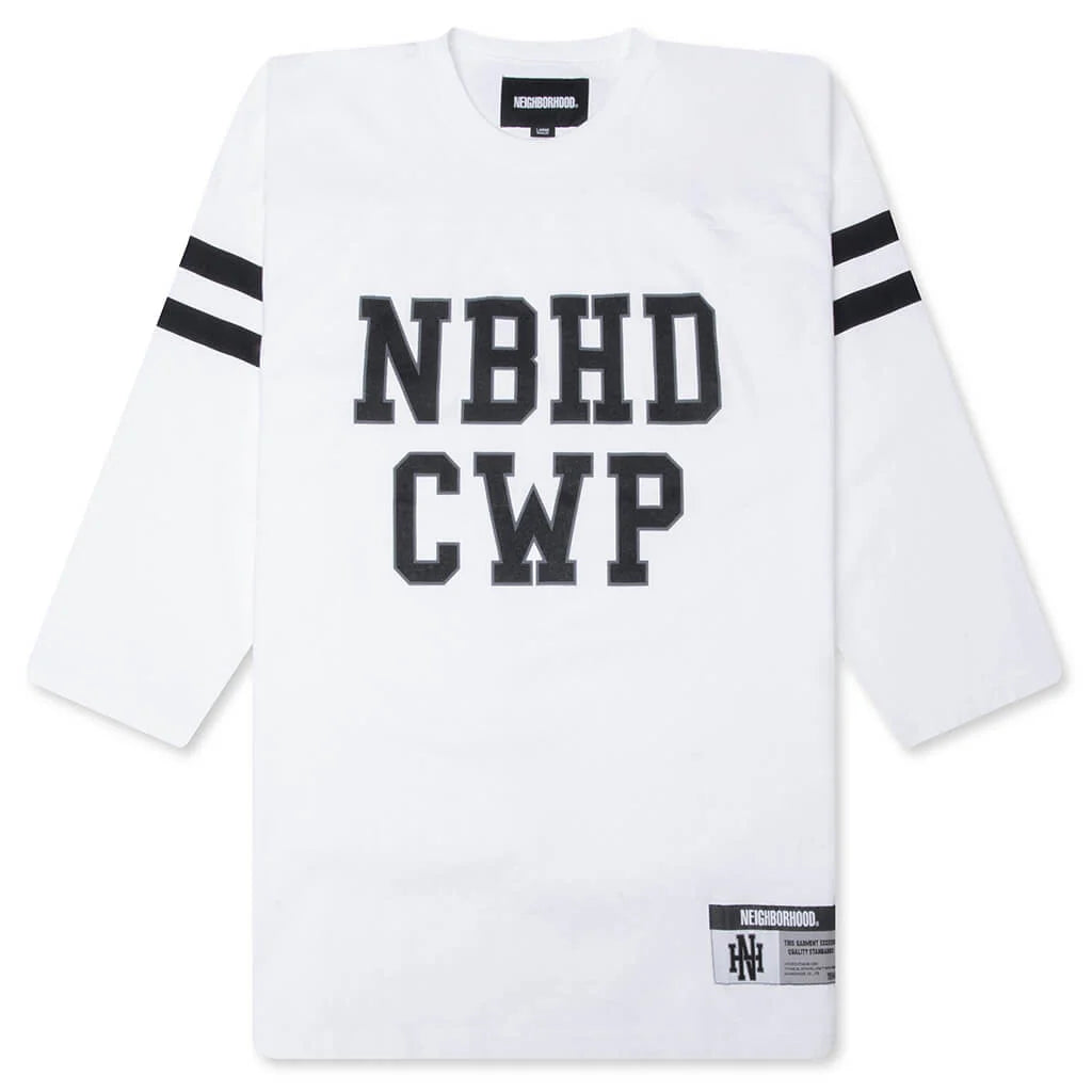 L S Football Shirt White