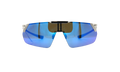 Litewire Shield Sunglasses "Gray Blue Mirror - Gloss Silver / Gray Rubber" 8600135 014361