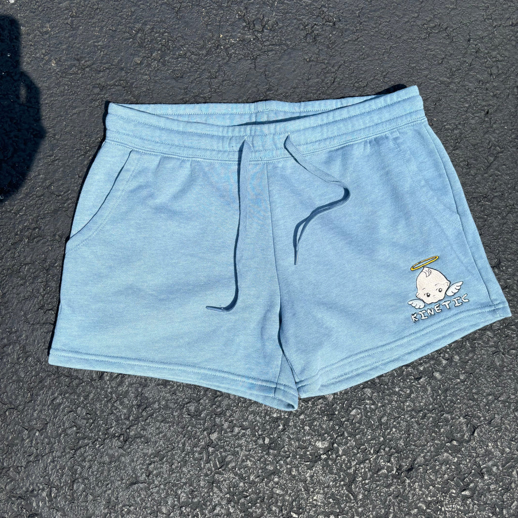 Kinetic Womens Kewpie Sweat Shorts Misty Blue