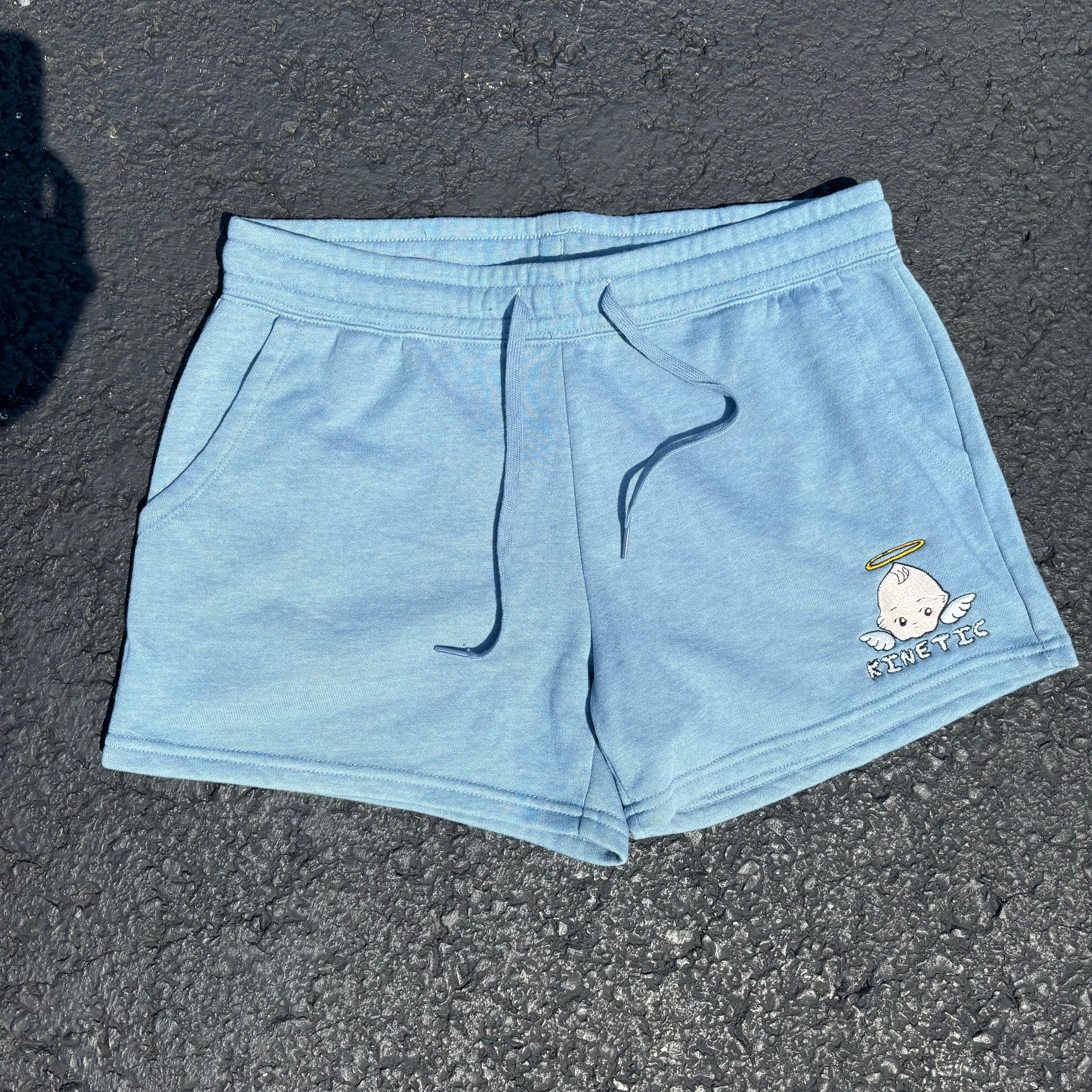 Kinetic Womens Kewpie Sweat Shorts Misty Blue