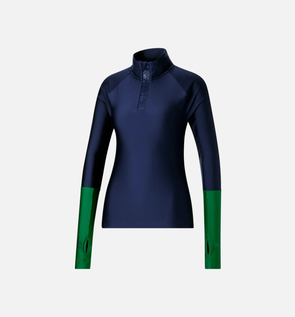 June Ambrose Shot Caller 1 4 Zip Womens Jacket Blue Green