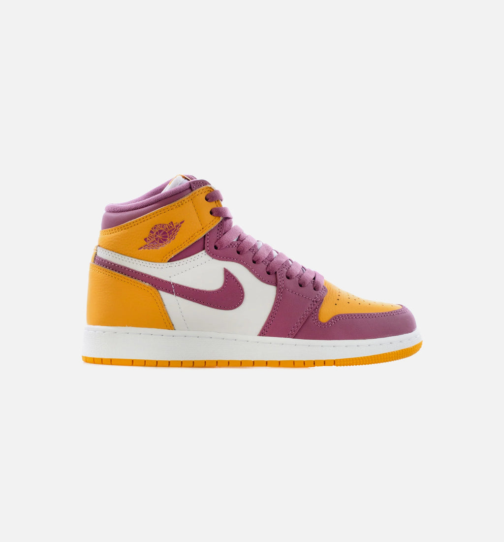 Air Jordan 1 Retro High OG Brotherhood Grade School Lifestyle Shoe University Gold Light Bordeaux Limit One Per Customer