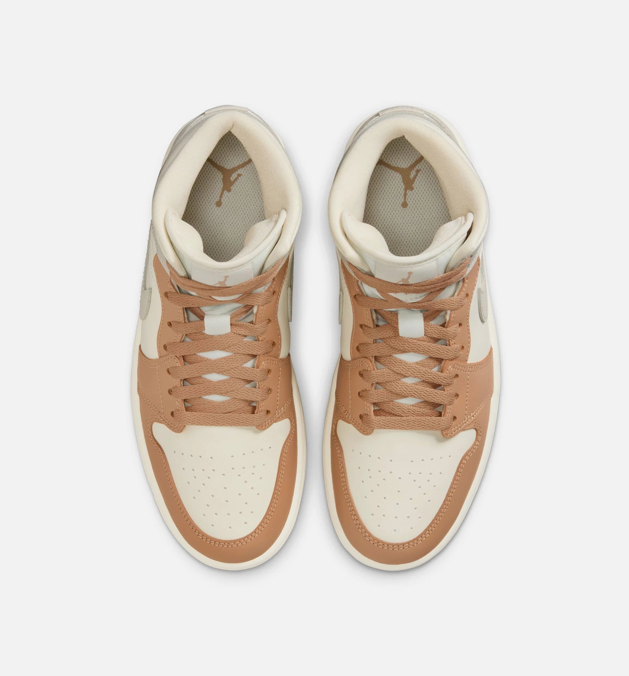 Air Jordan 1 Mid Womens Lifestyle Shoe Pale Ivory Hemp Sail Light Orewood Brown