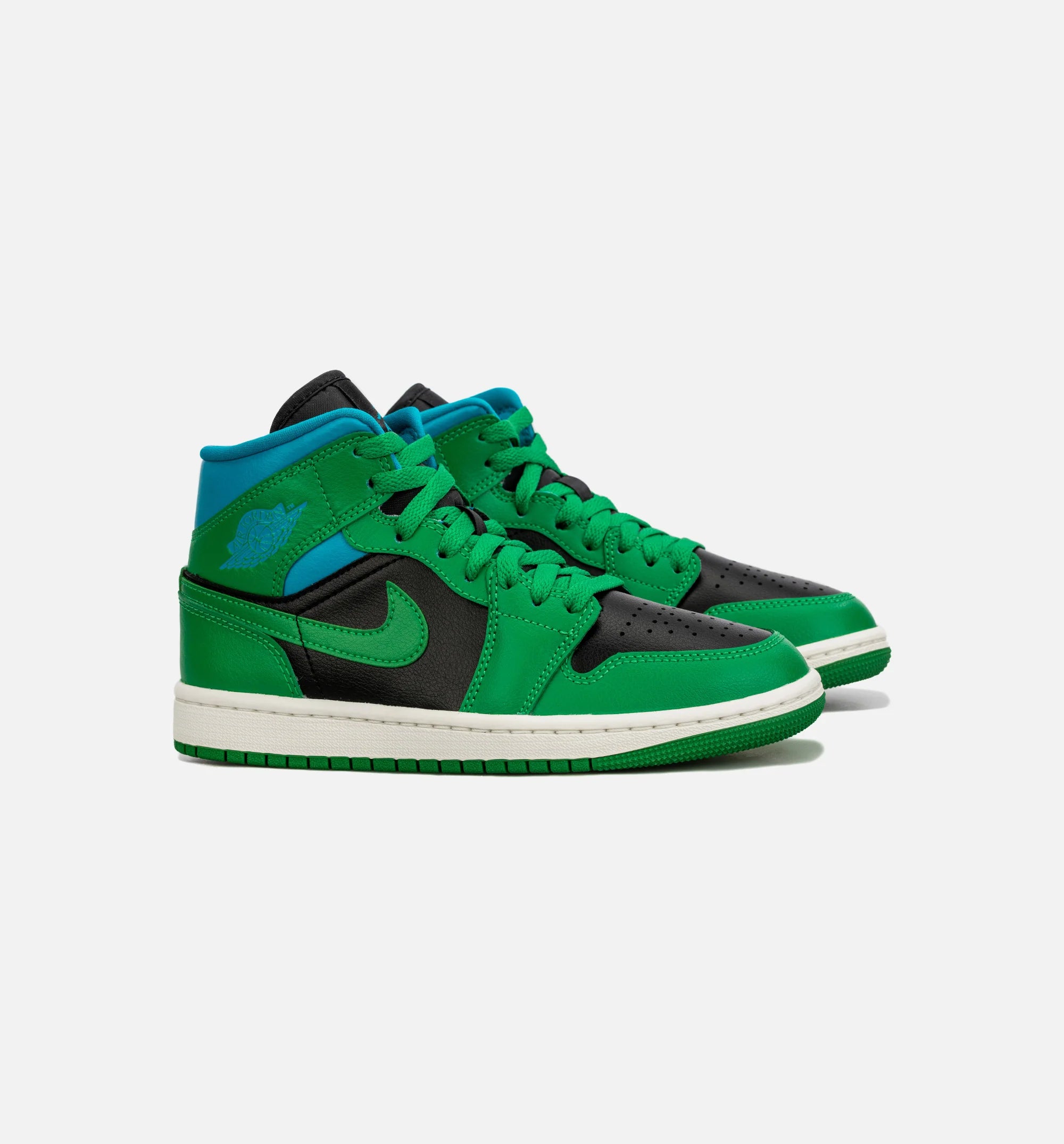 Air Jordan 1 Retro Mid Womens Lifestyle Shoe Green Blue