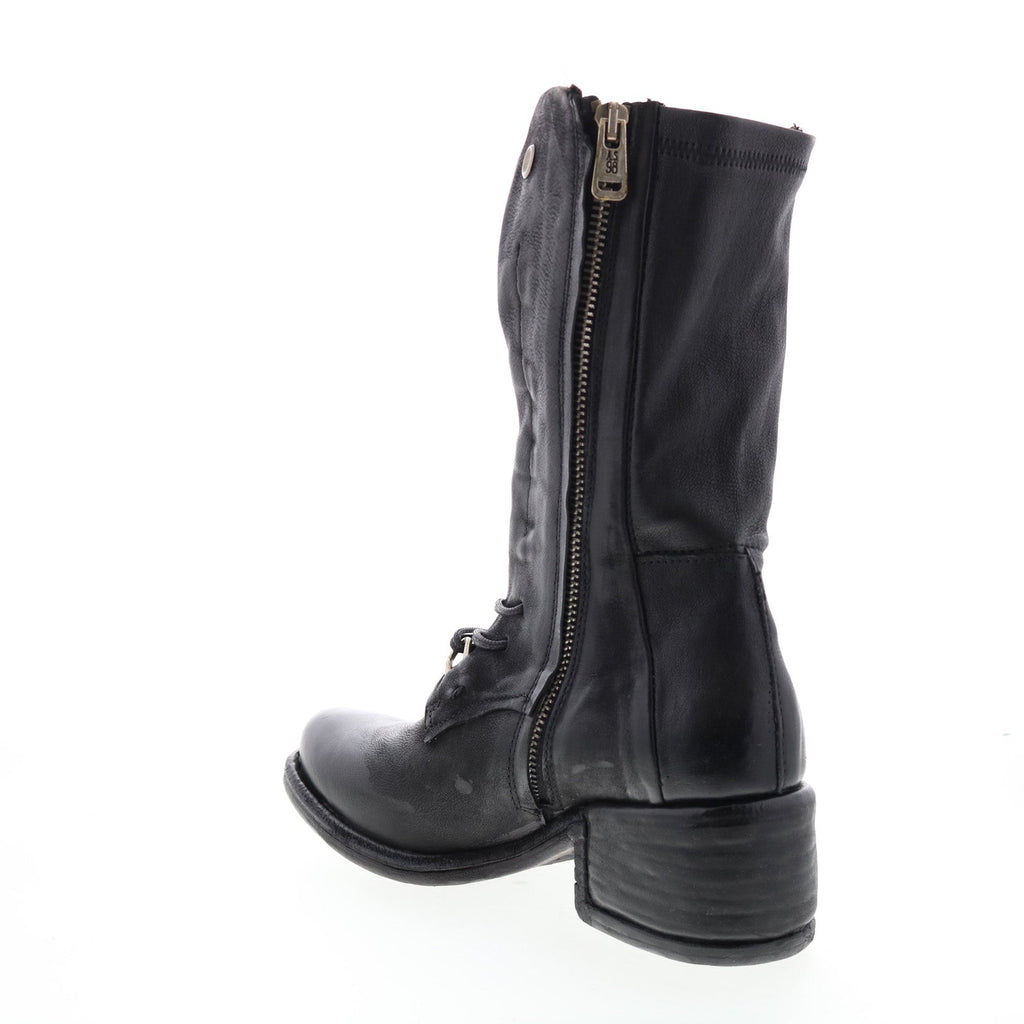 Opie 548213-201 Womens Black Leather Lace Up Casual Dress Boots