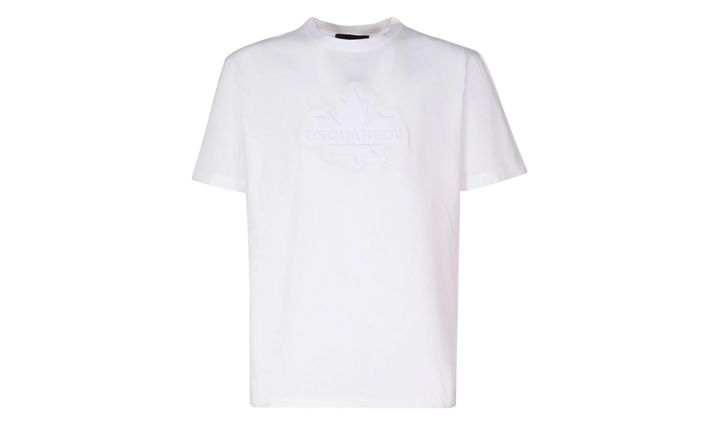 Leaf Skater Cotton T-Shirt "White" S74GD1231S23009100