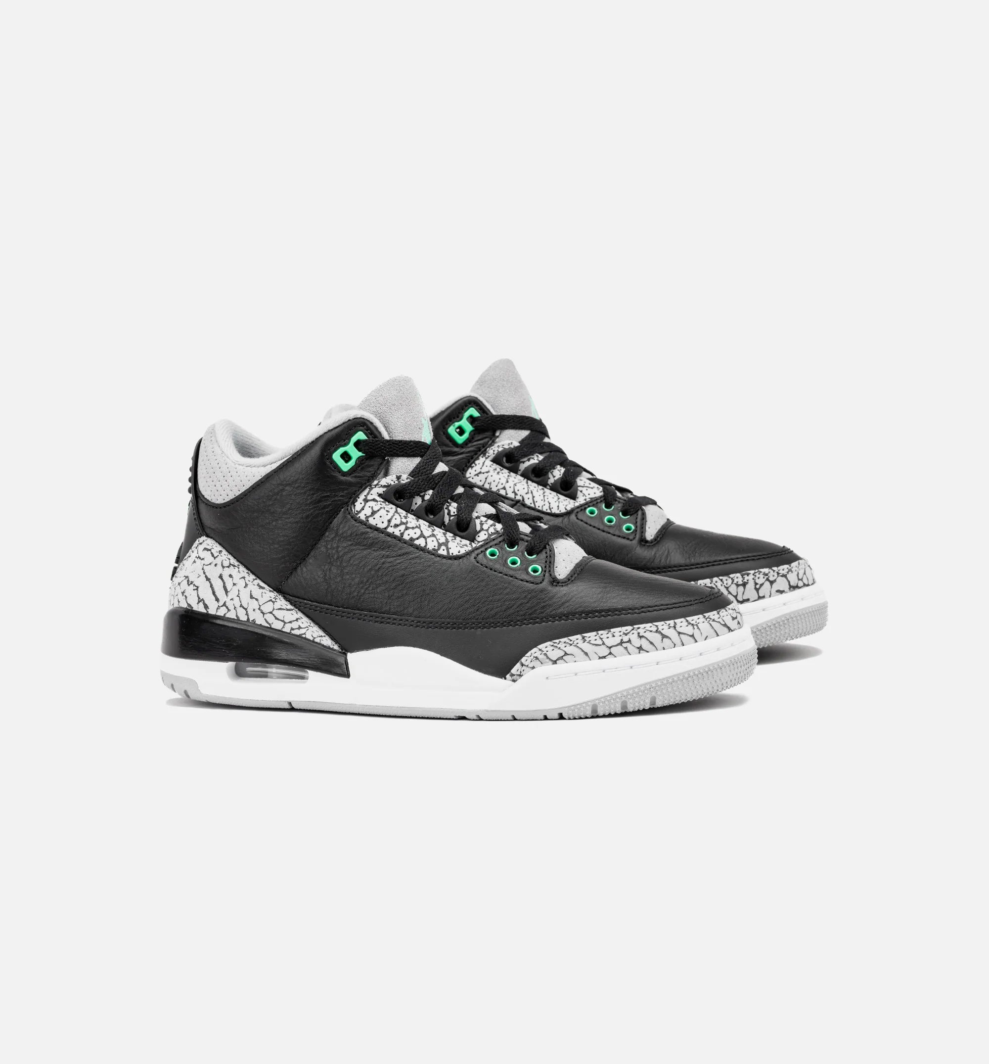 Air Jordan 3 Retro Green Glow Mens Lifestyle Shoe Black Green Glow Wolf Grey White
