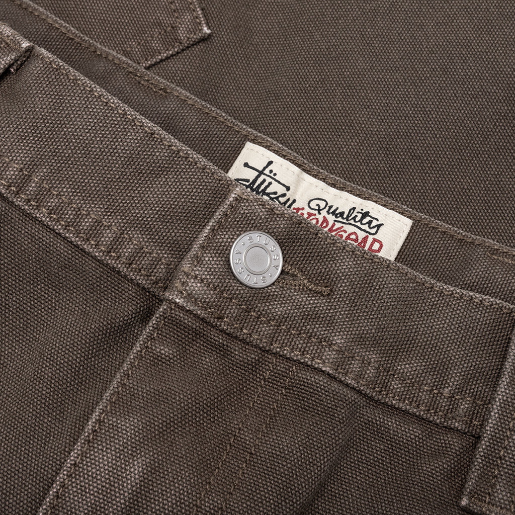Washed Canvas Work Short Brown