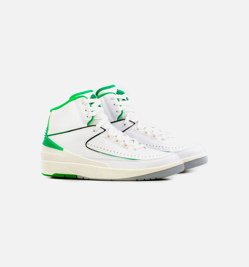 Air Jordan 2 Retro Lucky Green Mens Basketball Shoe White Green