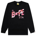 Abc Camo Bape Sta Logo L S Tee Black Pink