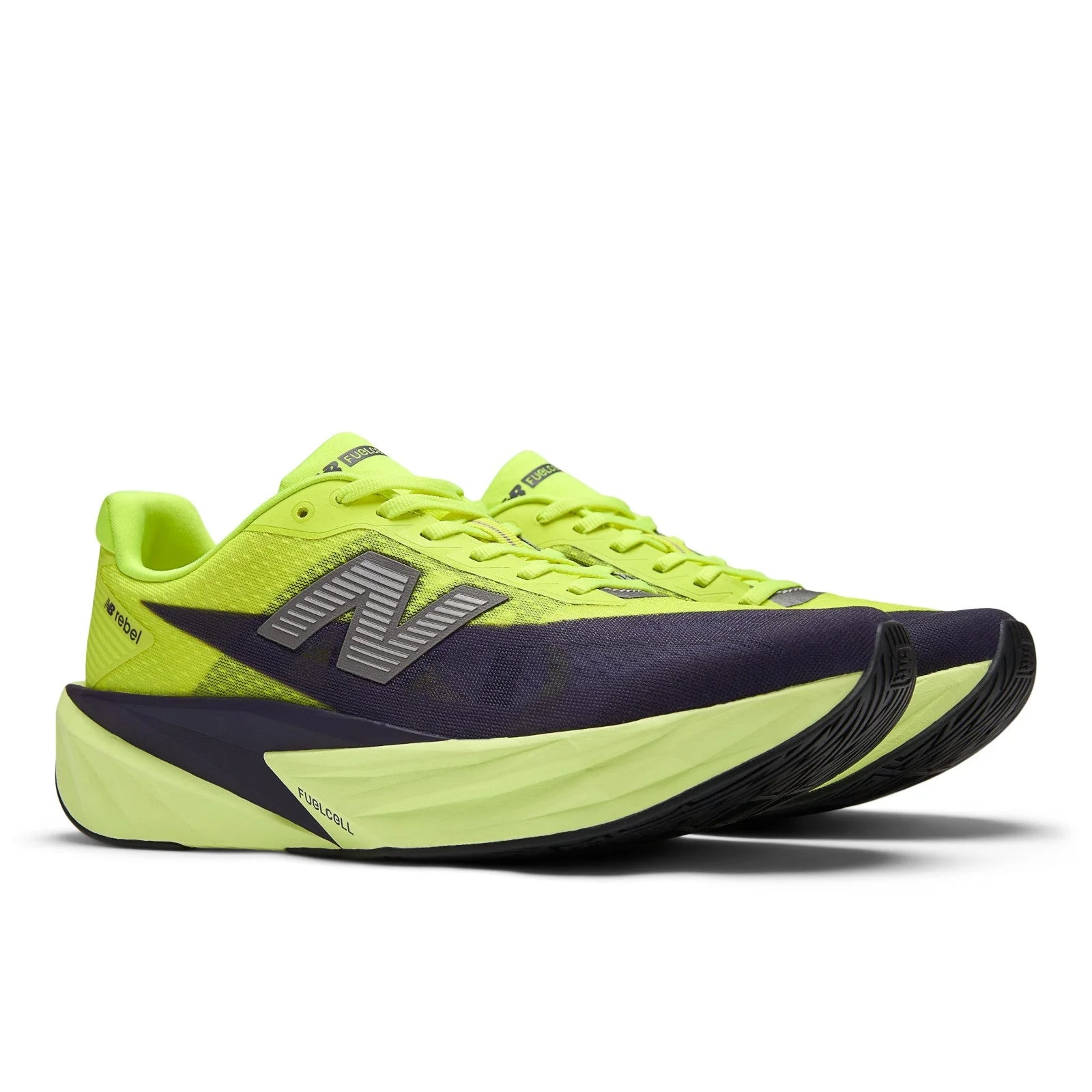 Men's FuelCell Rebel v5 in Alkaline Green with Boysenberry and Dark Silver Metallic