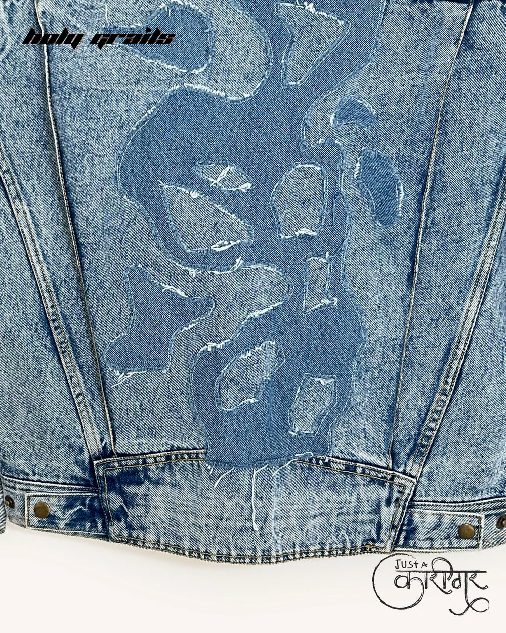 Fluid Thoughts Blue Denim Jacket HG x Just A Karigar