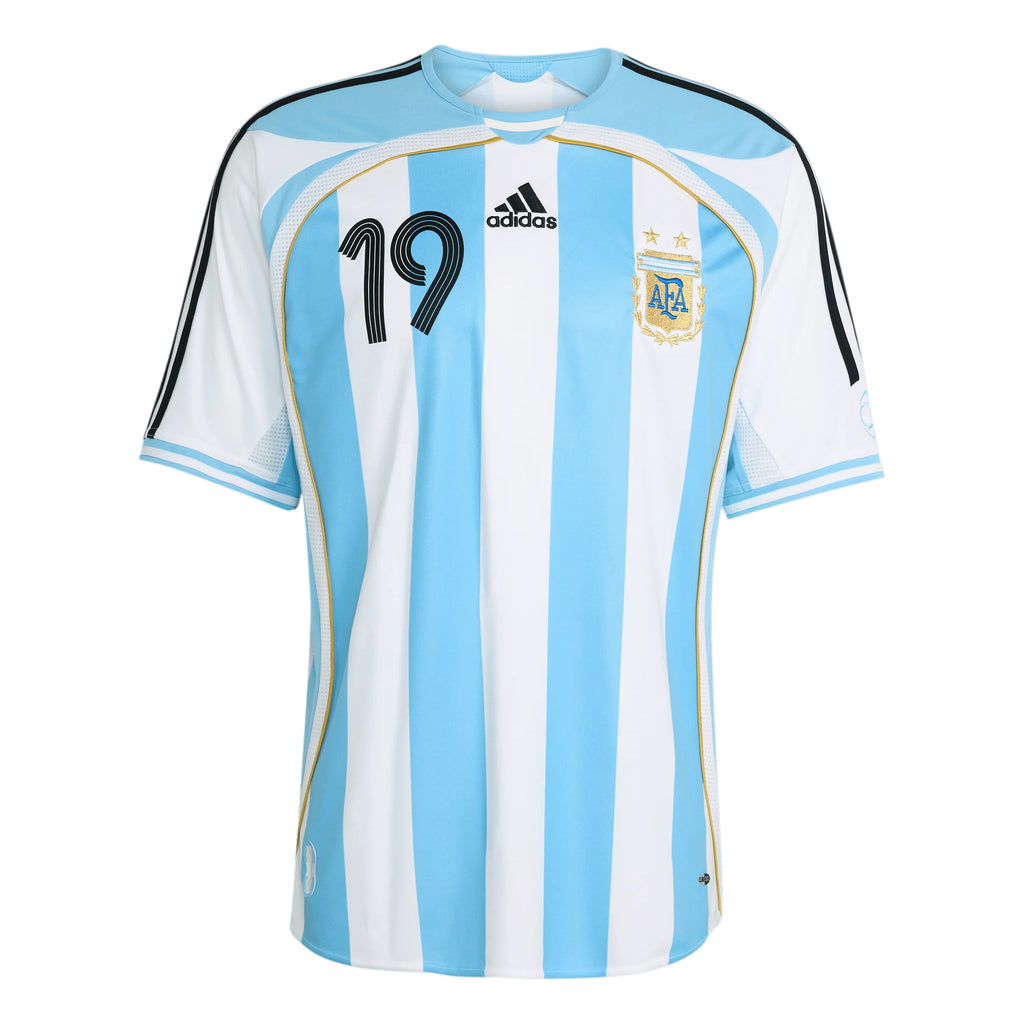 adidas Argentina Home Messi Mens Soccer Jersey 2006 White Sky Blue