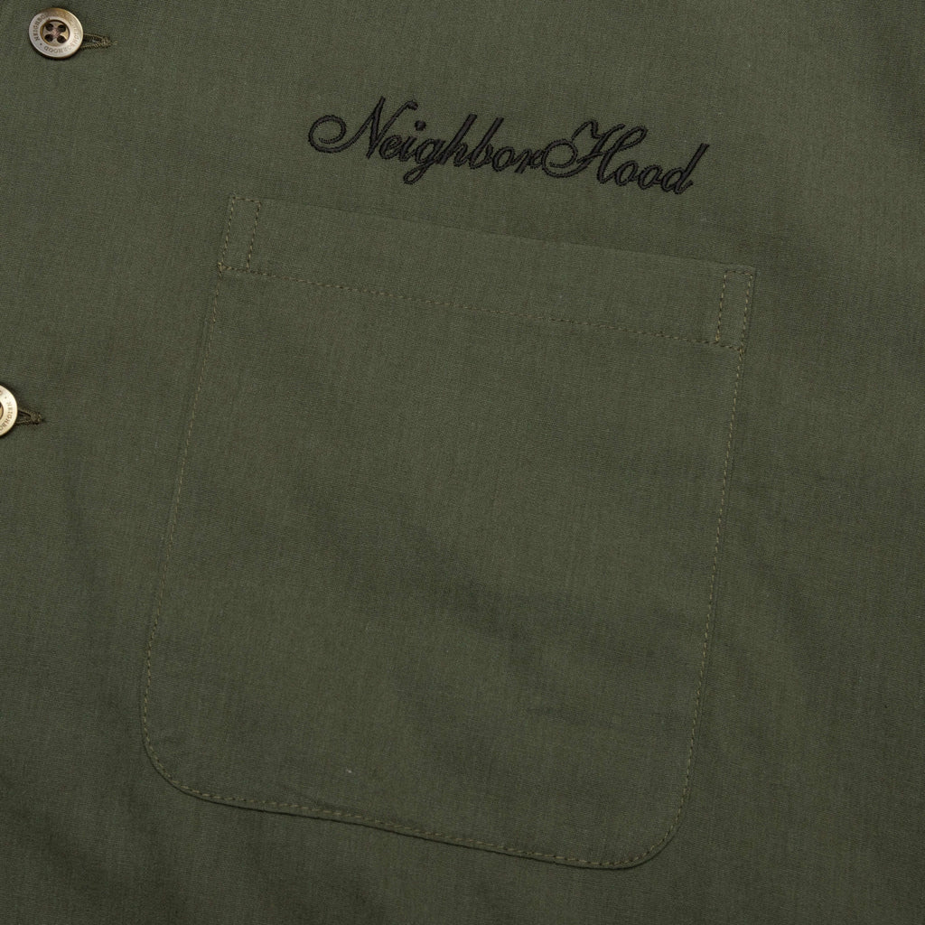 Solid Color Hawaiian S S Shirt Olive Drab