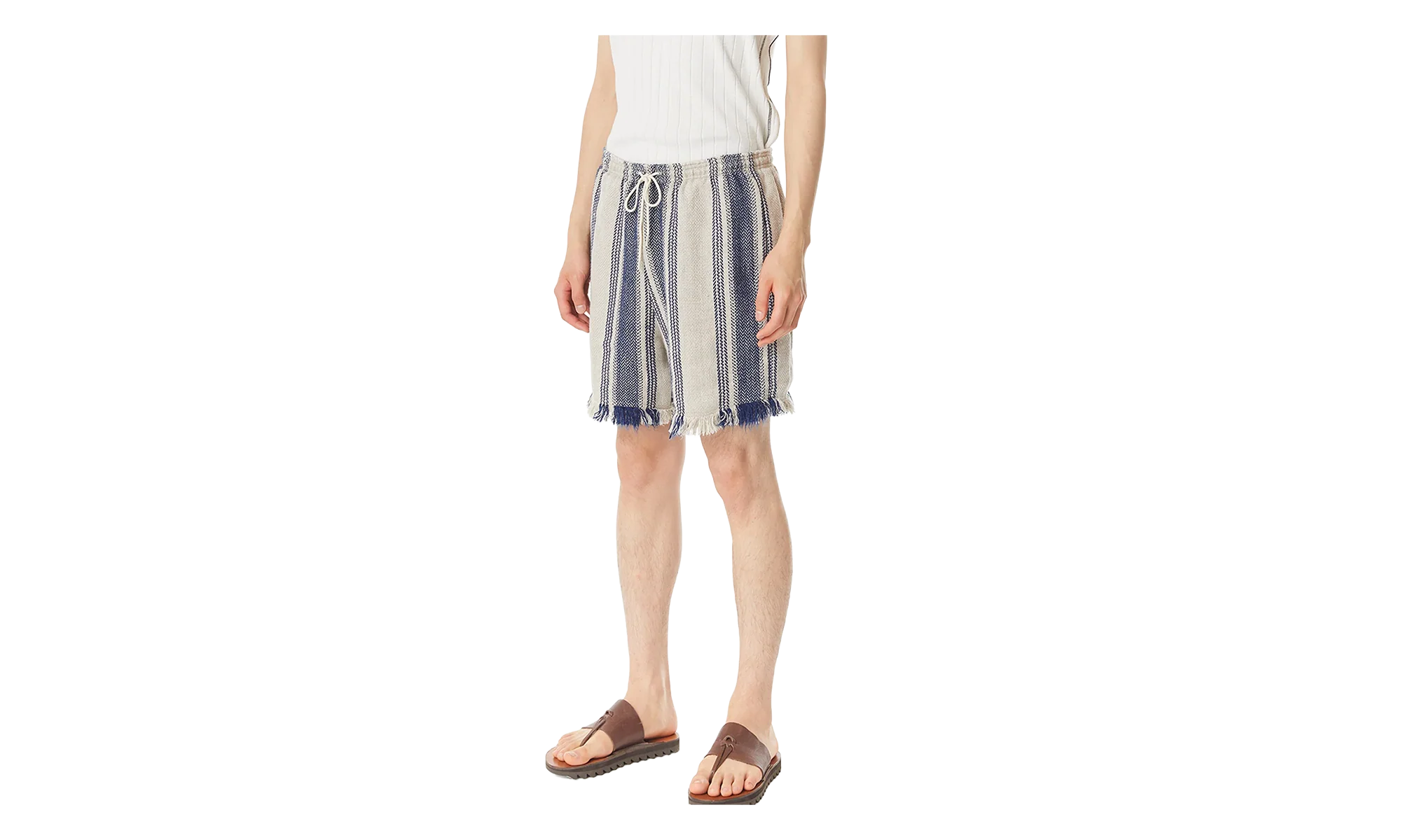 Stripe Linen Training Pants "Indigo" 963563
