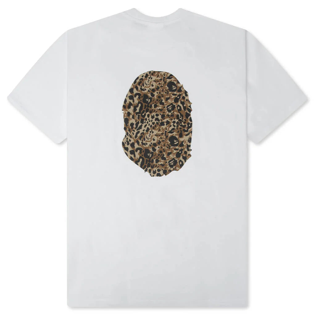 Wild Leopard Pattern Ape Head Relaxed Fit Tee White