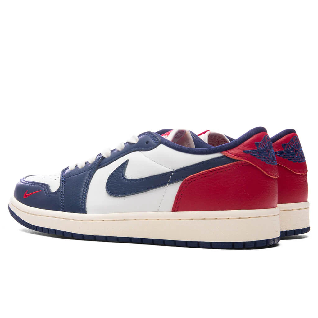 Air Jordan 1 Retro Low OG Howard University Summit White Gym Red Midnight Navy