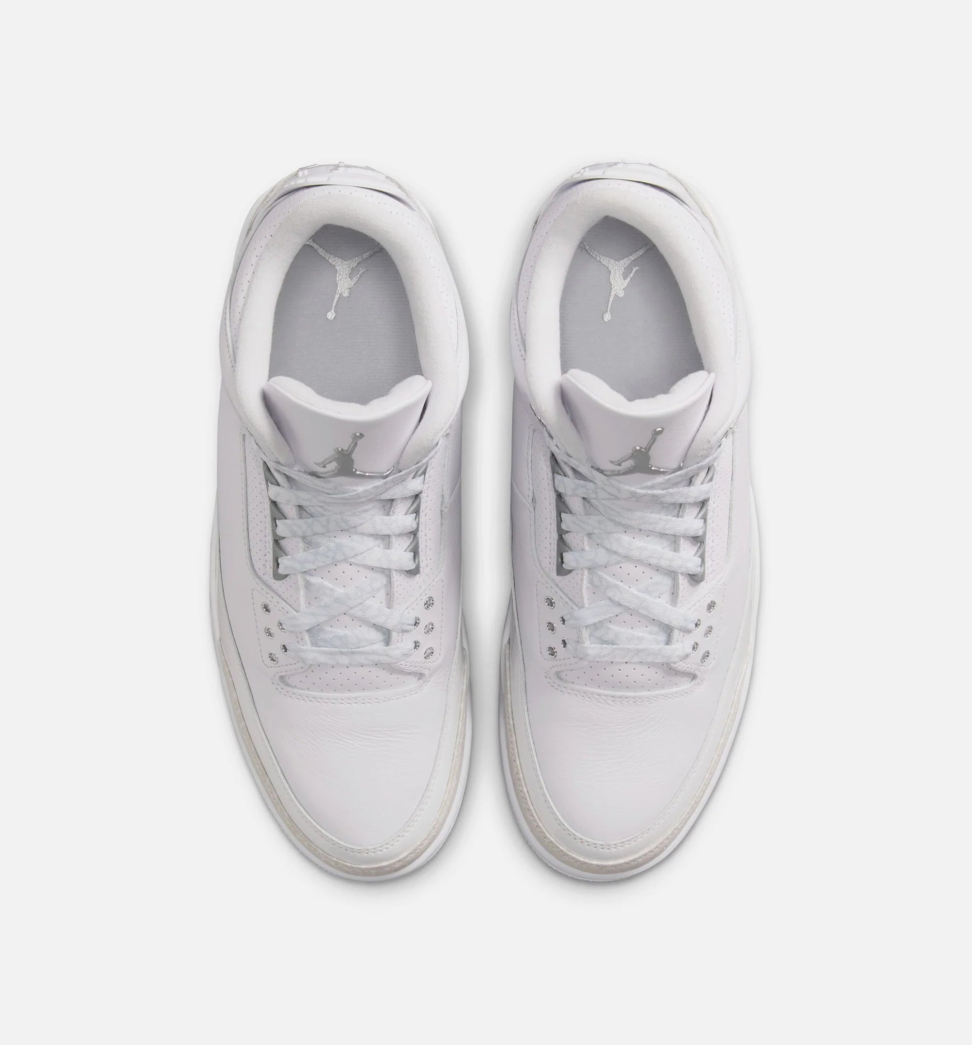 Air Jordan 3 Retro White And Silver Mens Lifestyle Shoe White Metallic Silver
