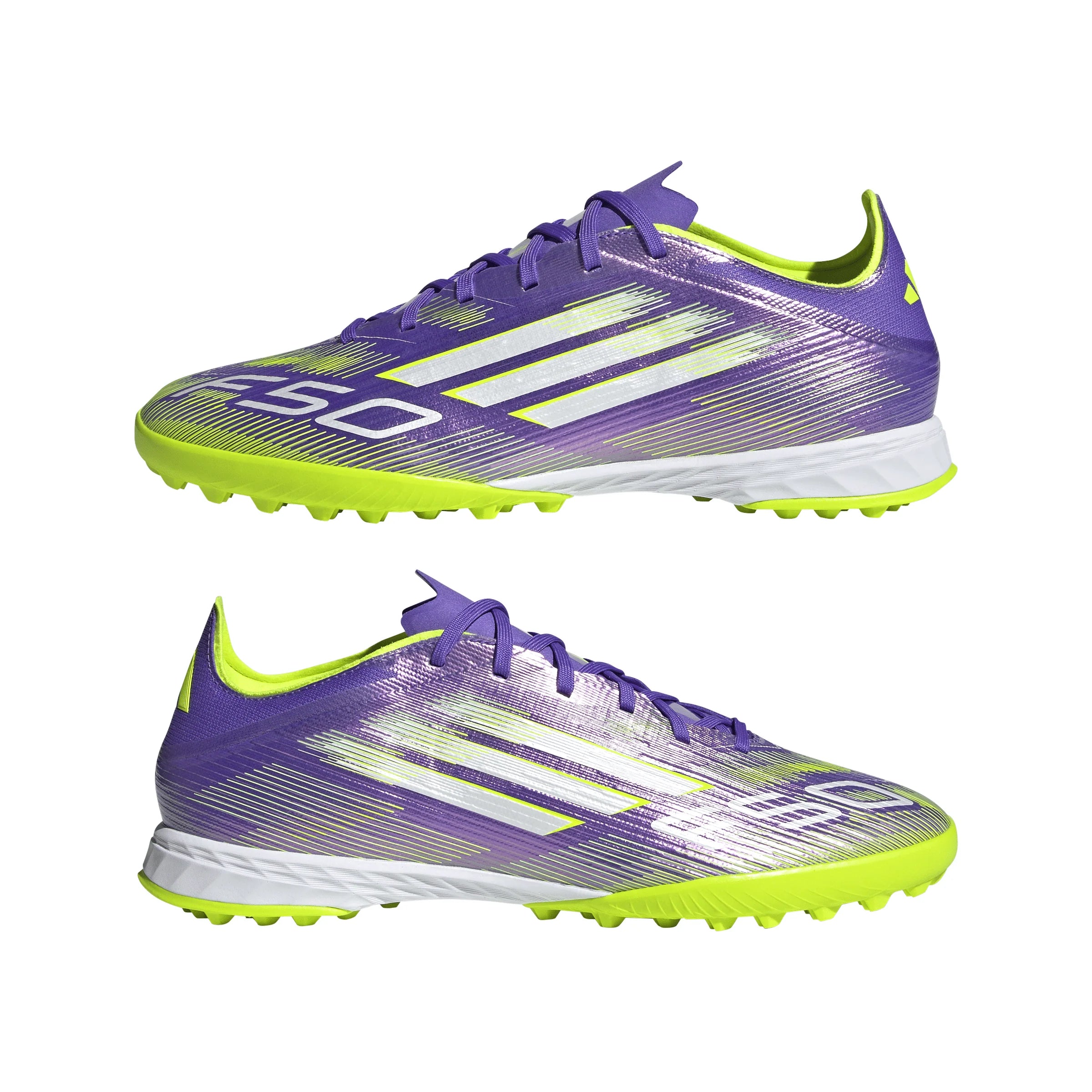 adidas F50 Pro Turf Soccer Cleats Purple White Lemon