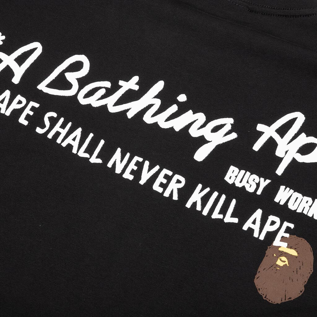 Hand Draw Bape Relaxed Fit Tee Black