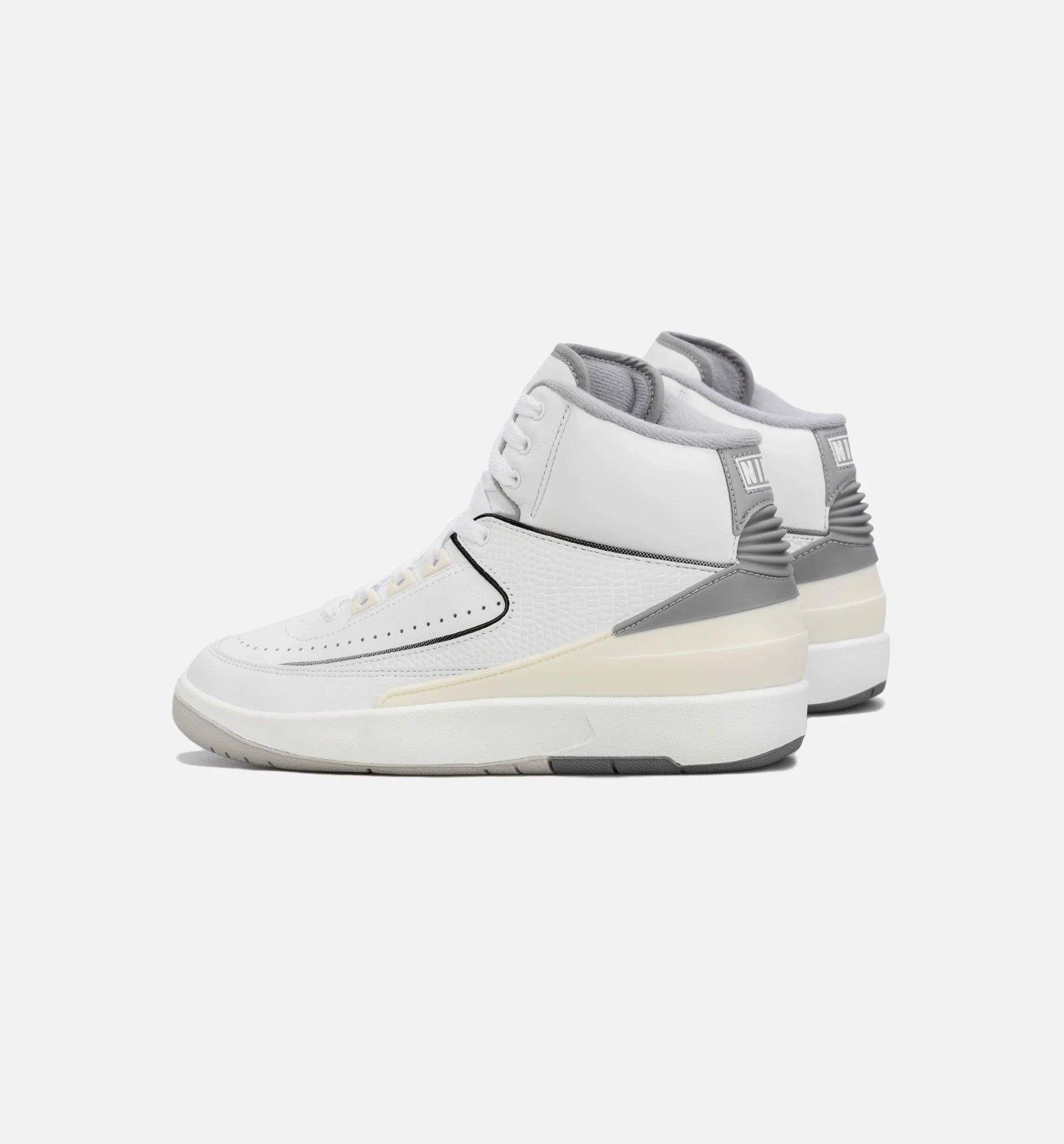 Air Jordan 2 Retro Cement Grey Grade School Lifestyle Shoe White Grey