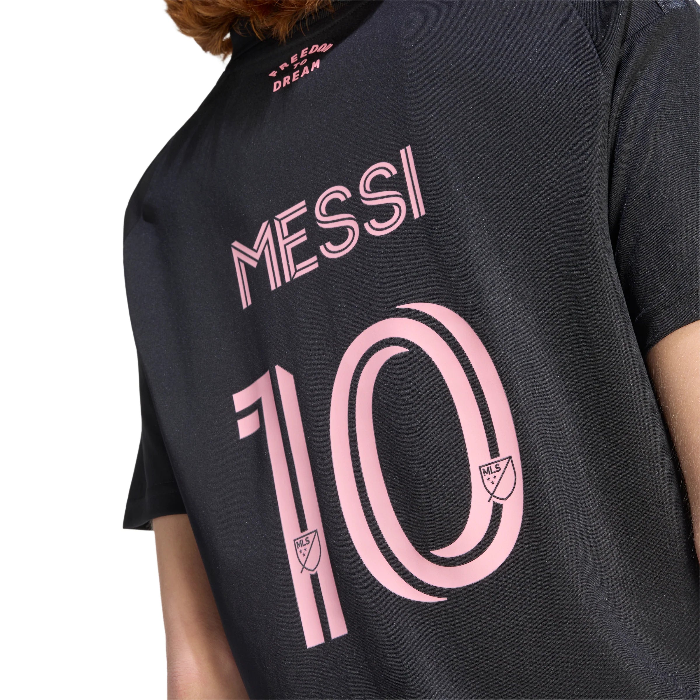 adidas Inter Miami CF Away Messi Womens Soccer Jersey 26 27 Black Pink