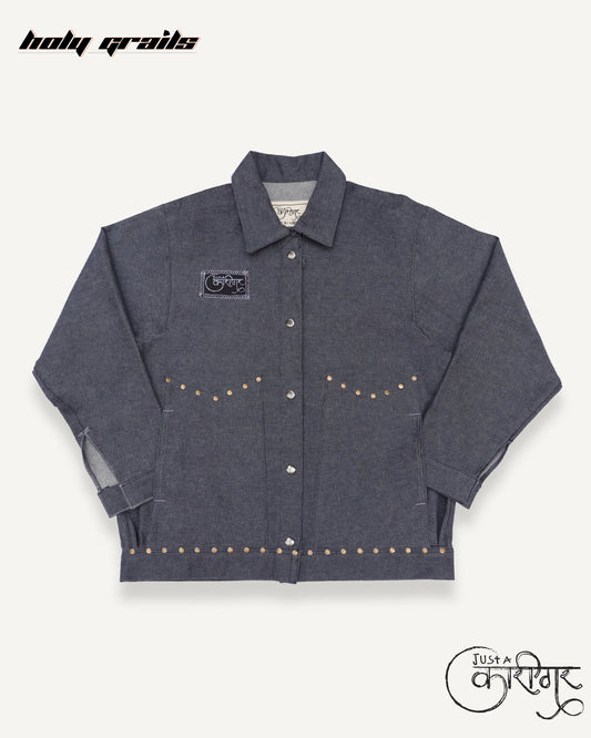 Vintage Rock Dark Grey Denim Jacket HG x Just A Karigar