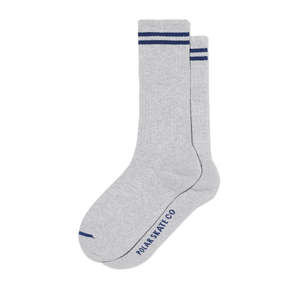 Polar Rib Socks 2 Stripe Heather Grey Blue