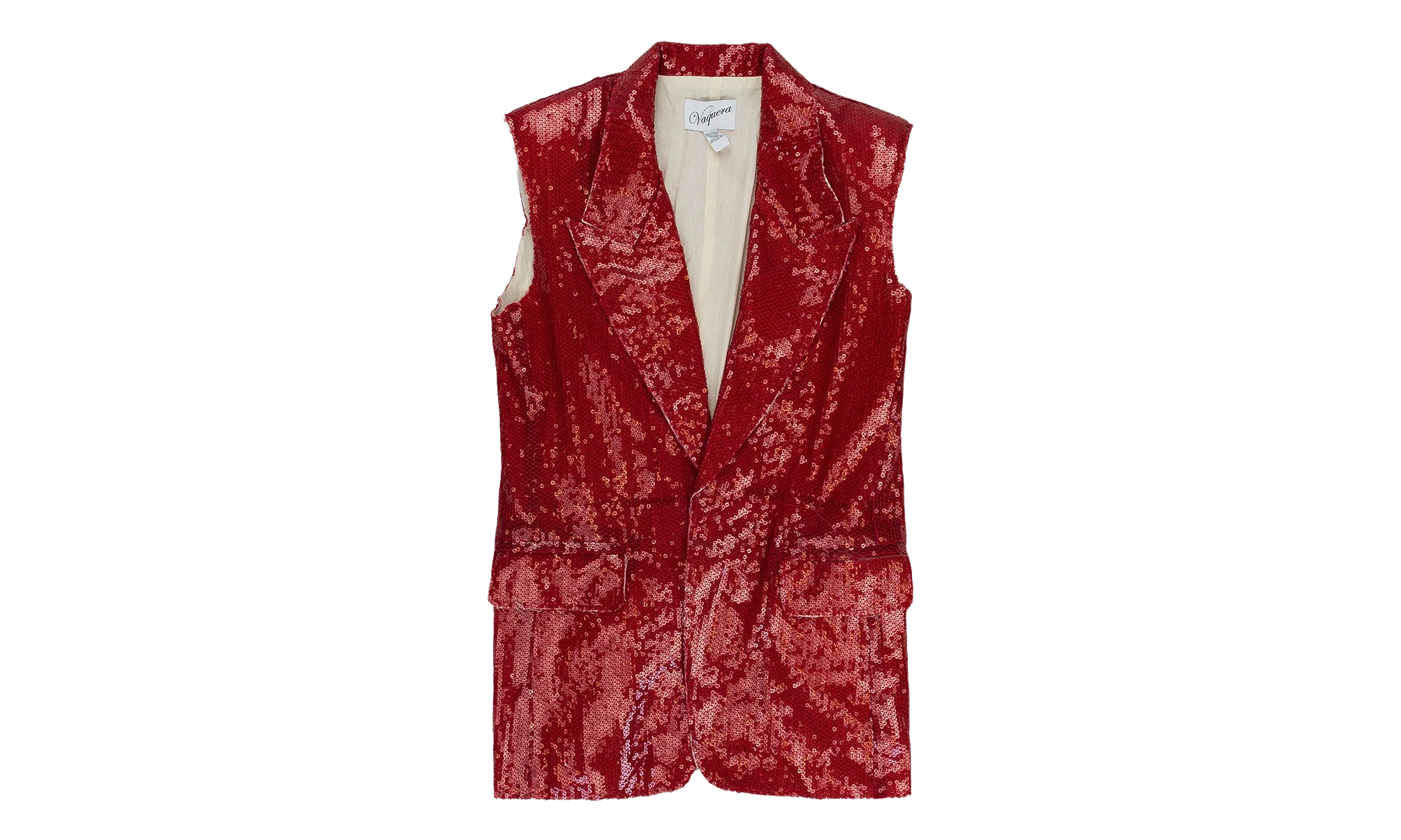 Sequin Sleeveless Blazer WMNS "Red" VAQSS20OW08