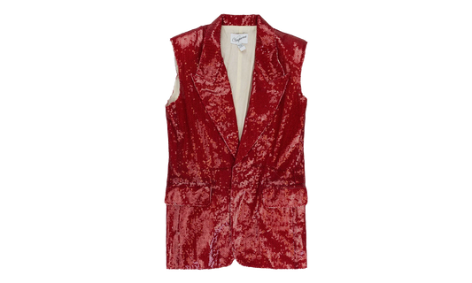 Sequin Sleeveless Blazer WMNS "Red" VAQSS20OW08