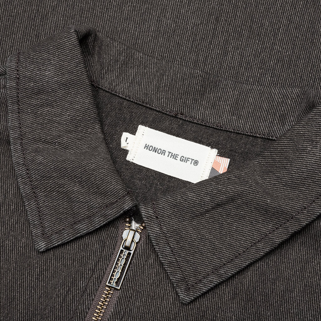 Twill Full Zip Shirt Black
