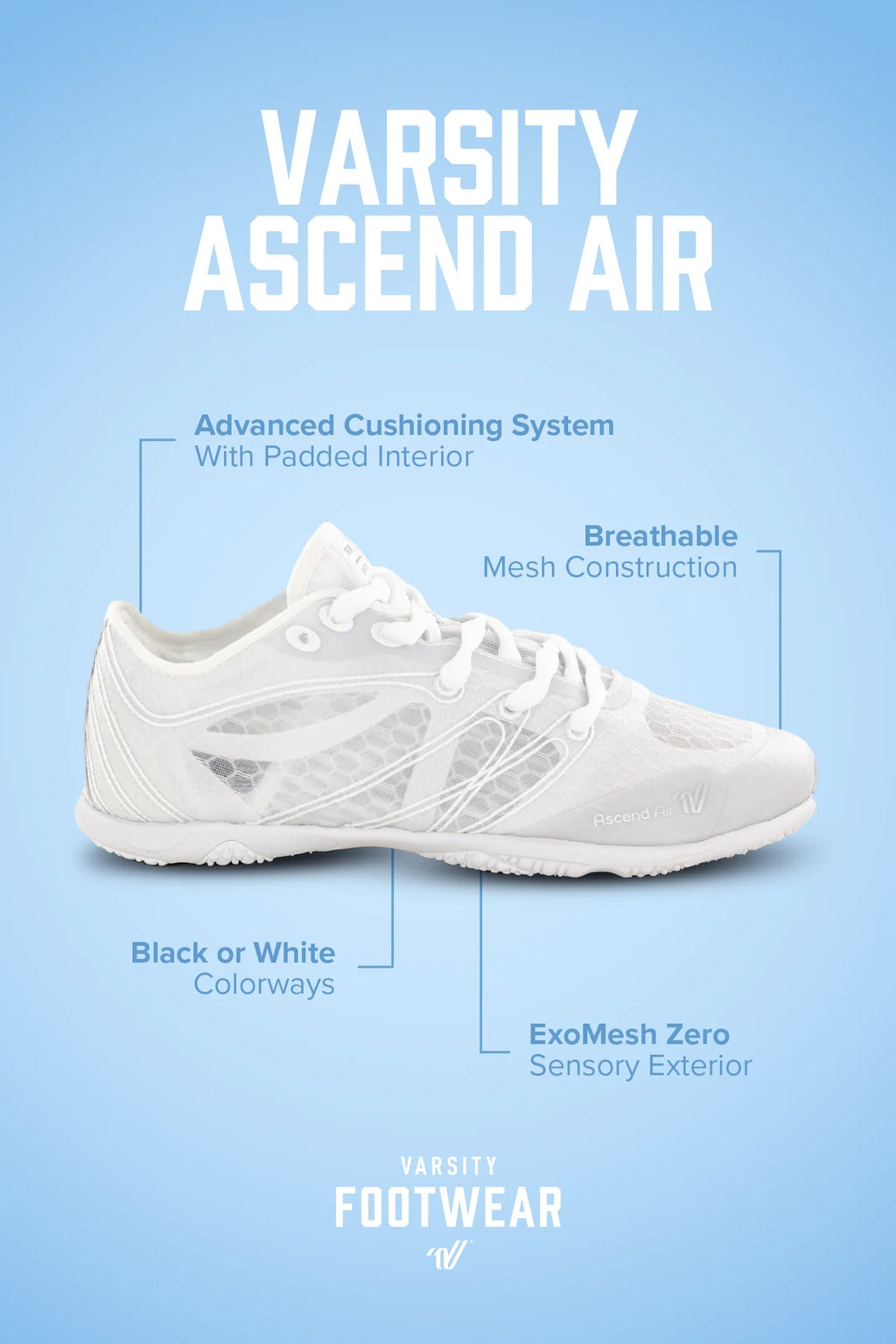 Varsity Ascend Air Black Cheer Shoes