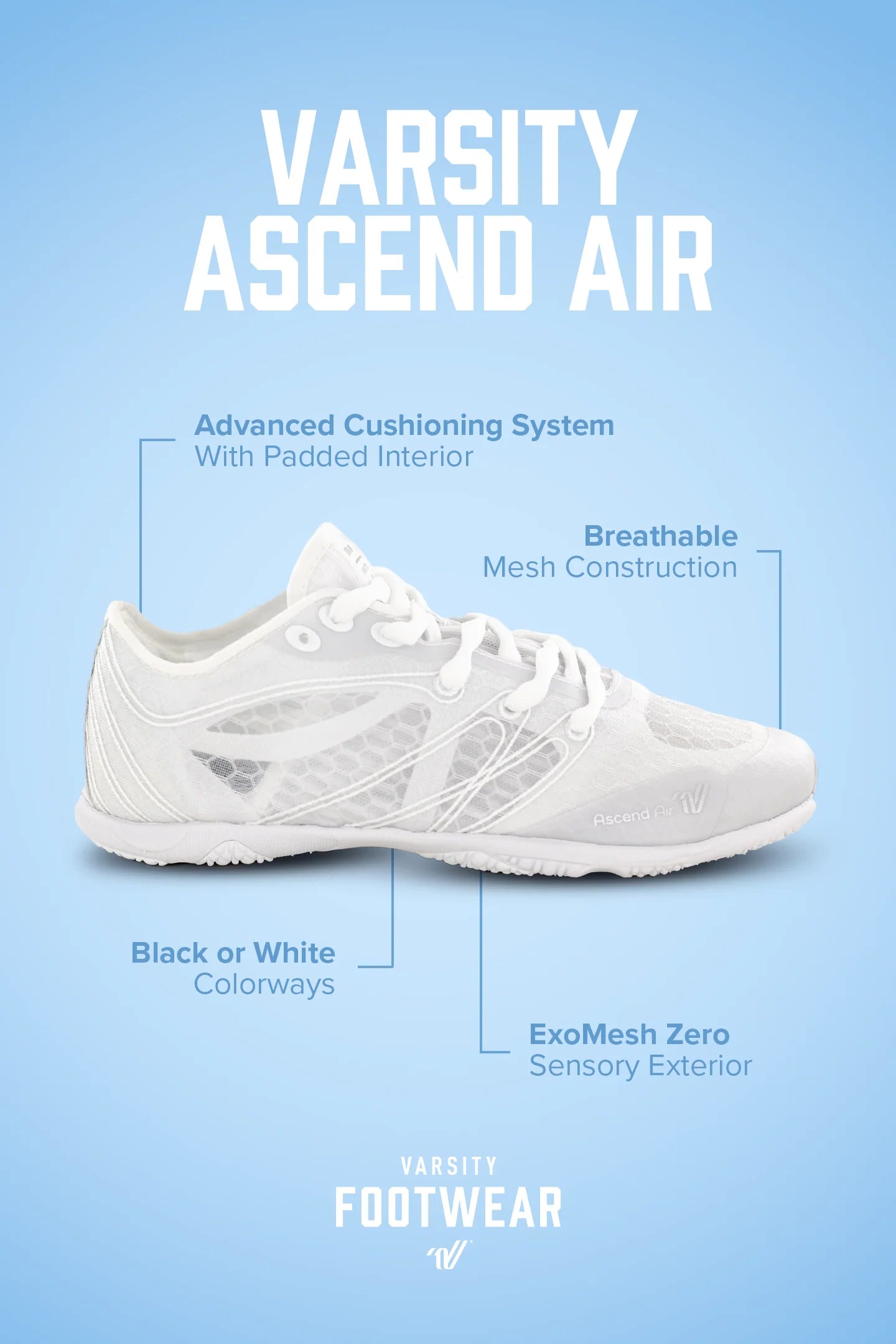 Varsity Ascend Air Black Cheer Shoes