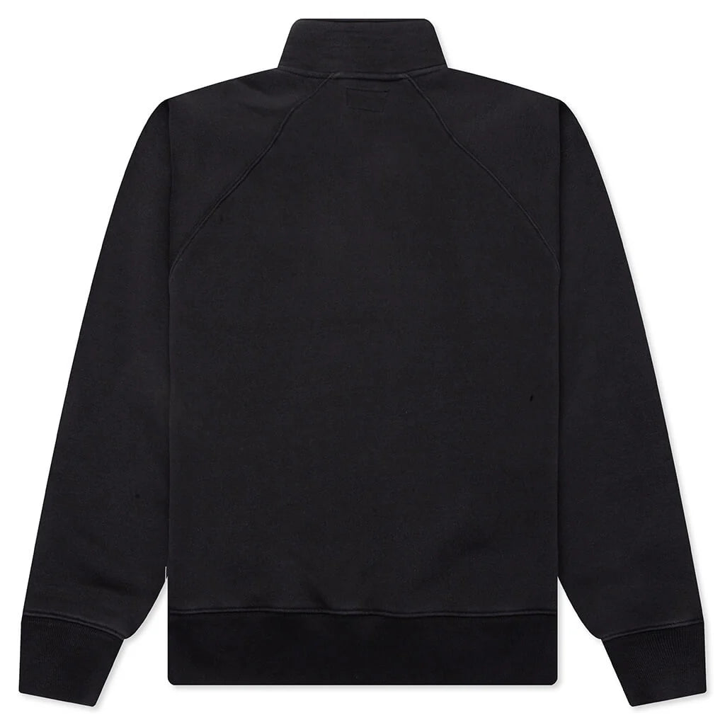 Fleece Raglan Zip Mock Washed Black