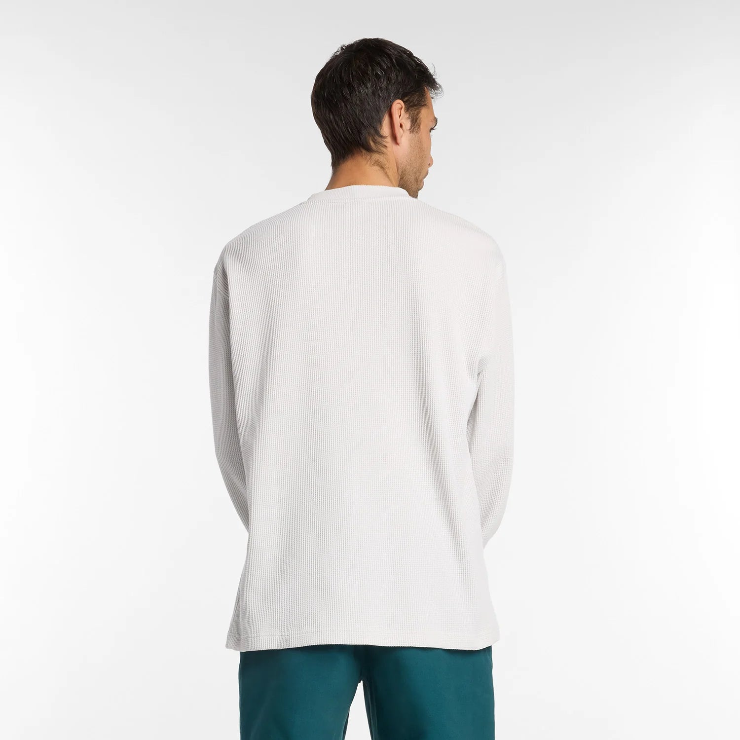 New Balance Numeric Waffle Knit Long Sleeve Henley Oatmeal
