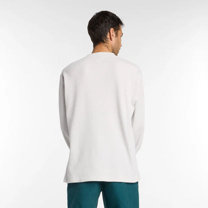 New Balance Numeric Waffle Knit Long Sleeve Henley Oatmeal