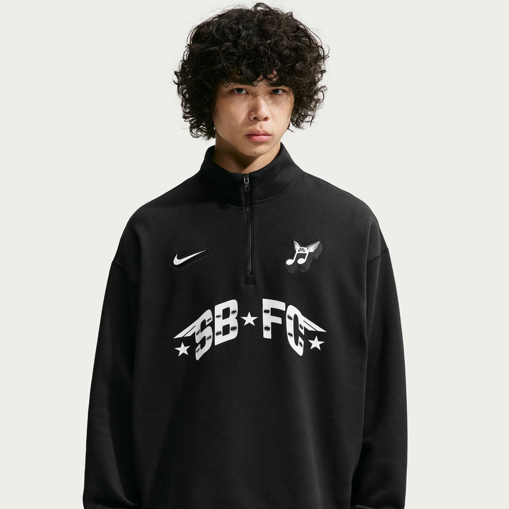 Nike SB Club 58 Skate 1 2 Zip Fleece Crew Neck Sweatshirt Black