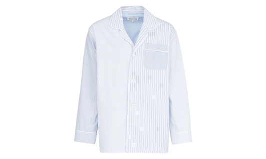 Striped Cotton Pajama Shirt "Light Blue" S50DT0044MTN031961