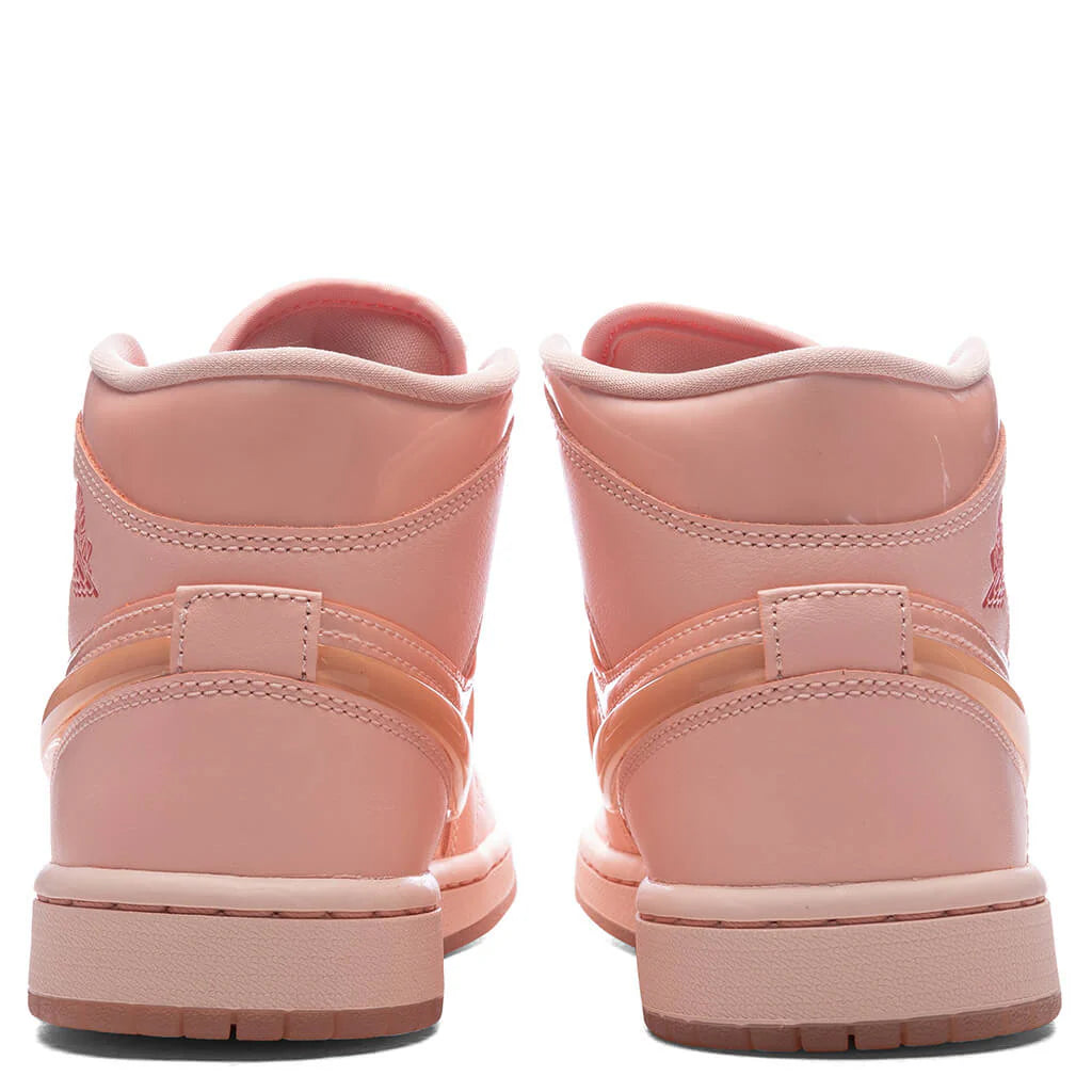 Womens Air Jordan 1 Mid Patent Valentines Day Washed Coral Pink Salt