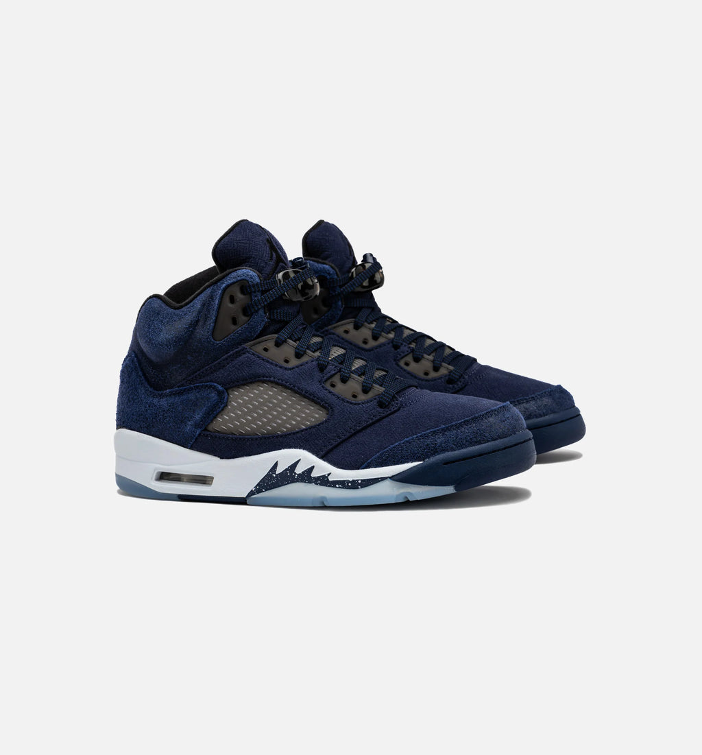 Air Jordan 5 Retro Midnight Navy Mens Lifestyle Shoe Midnight Navy Black Football Grey