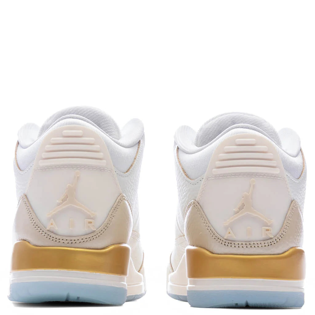 Womens Air Jordan 3 Retro Champagne and Oysters Sail Team Gold Pale Ivory