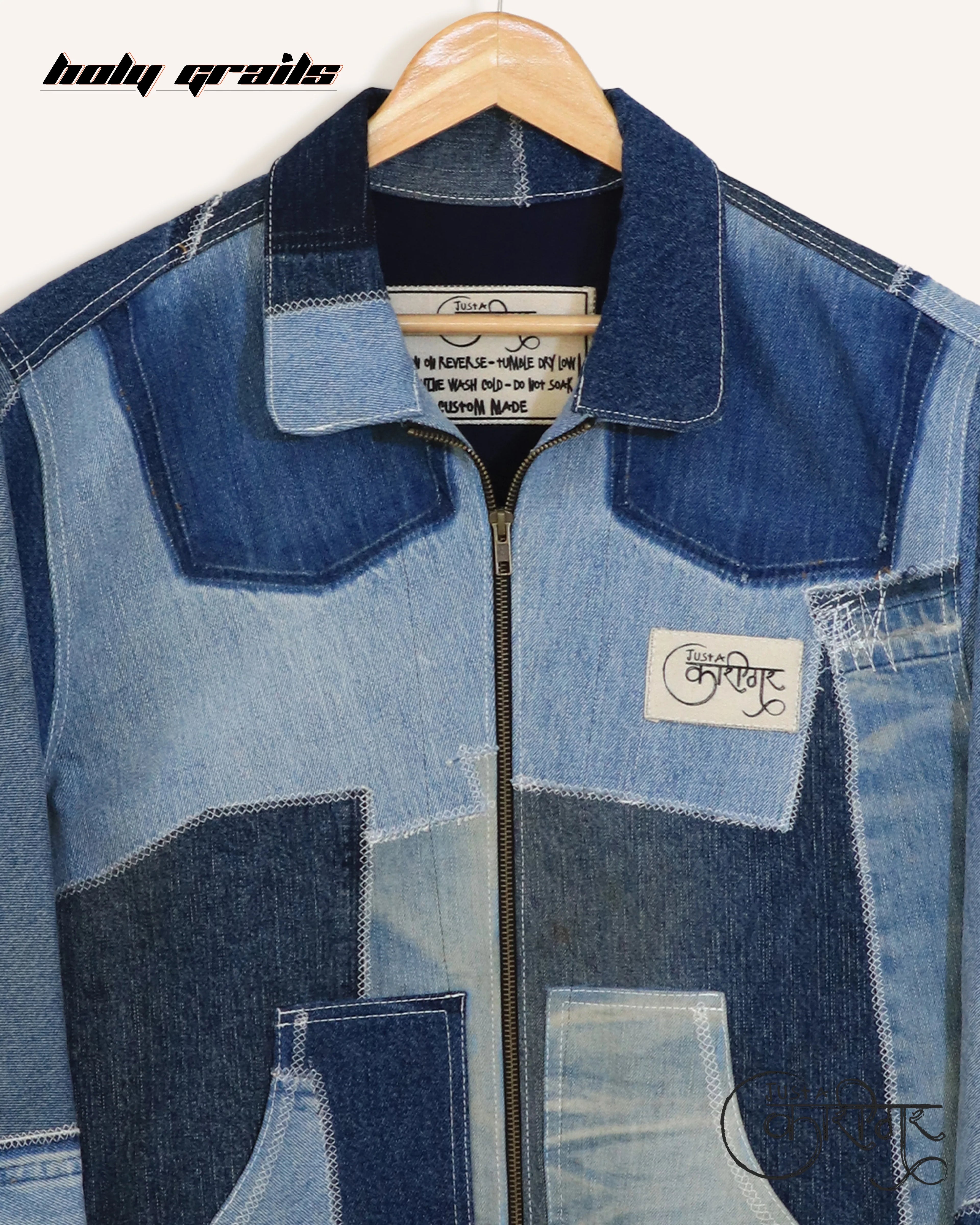 Leftover Blue Denim Jacket HG x Just A Karigar