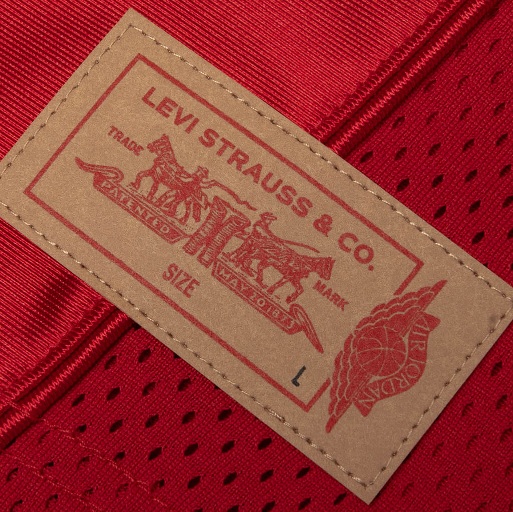 Jordan x Levis Jersey Gym Red Black Pale Ivory