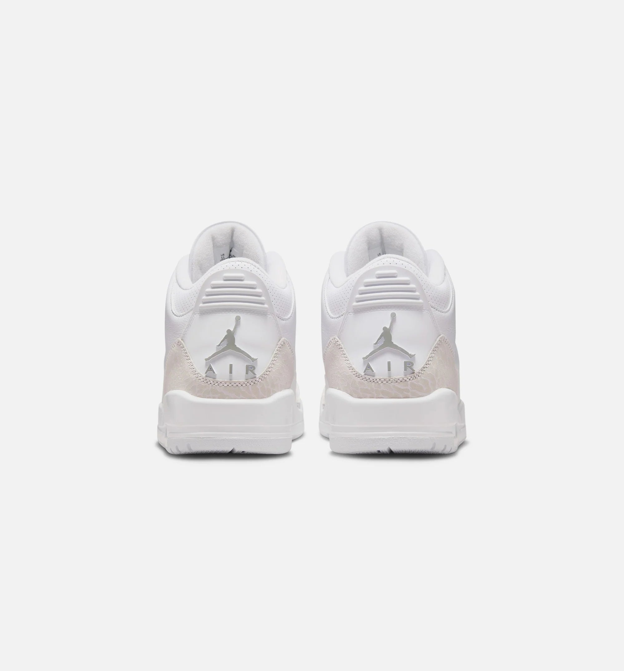 Air Jordan 3 Retro White And Silver Mens Lifestyle Shoe White Metallic Silver