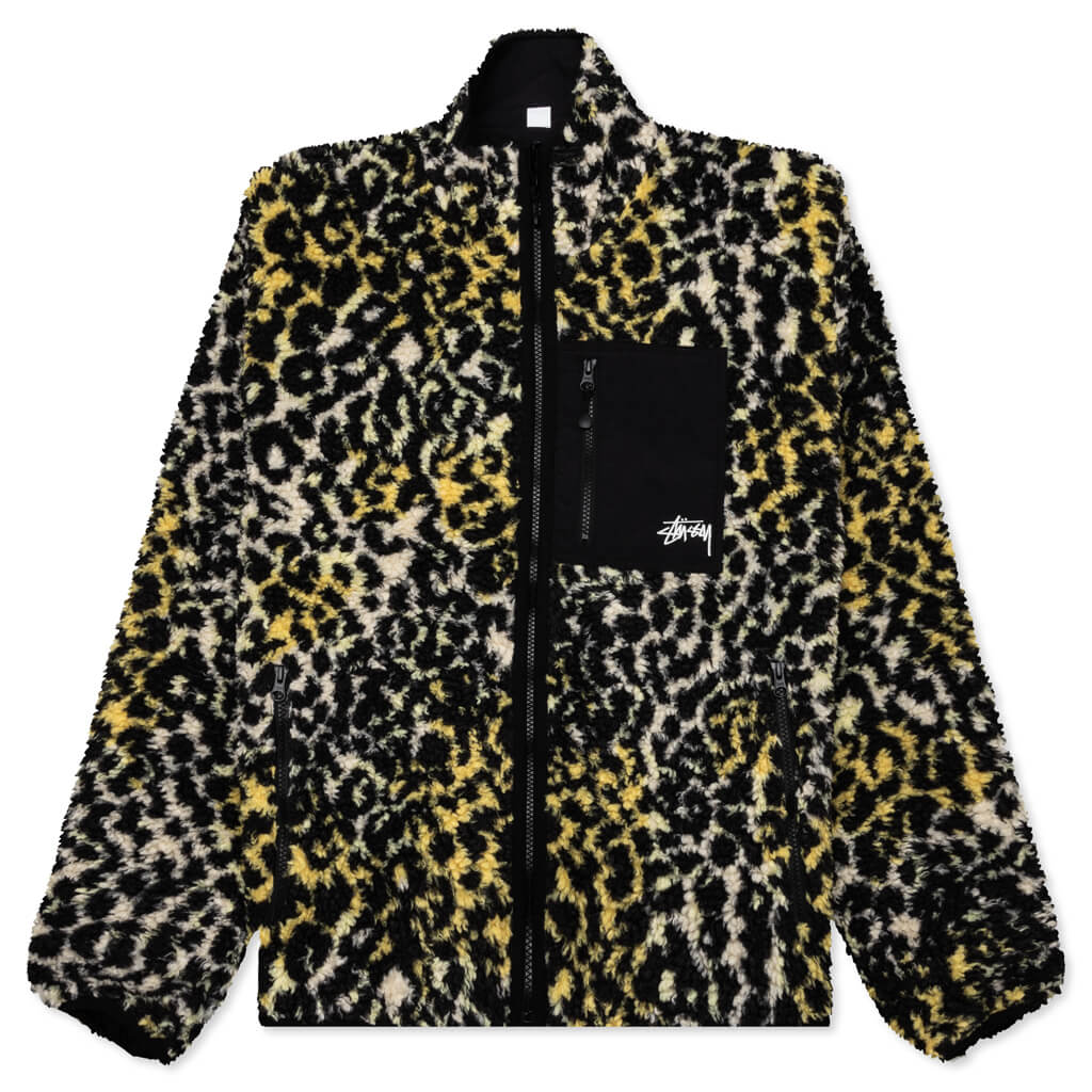 Sherpa Reversible Jacket Yellow Leopard