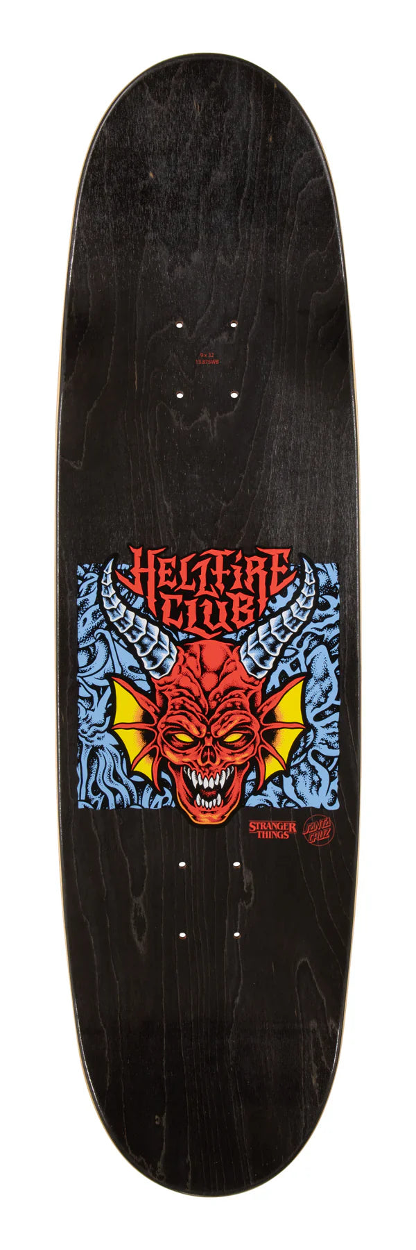 Santa Cruz x Stranger Things Hellfire Club Flames Deck 90 x 320
