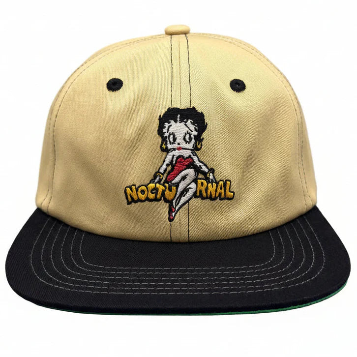 Nocturnal Betty Strapback Hat Cream Black