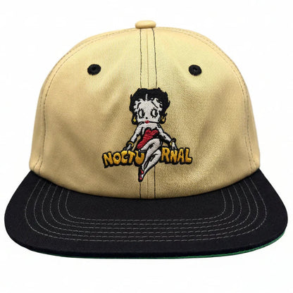 Nocturnal Betty Strapback Hat Cream Black