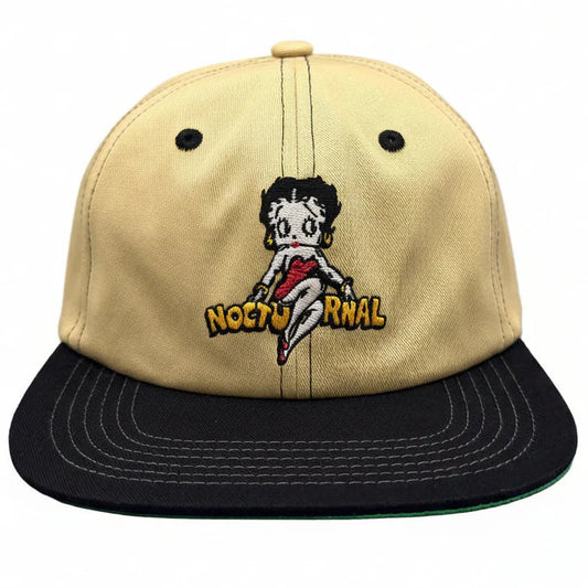 Nocturnal Betty Strapback Hat Cream Black